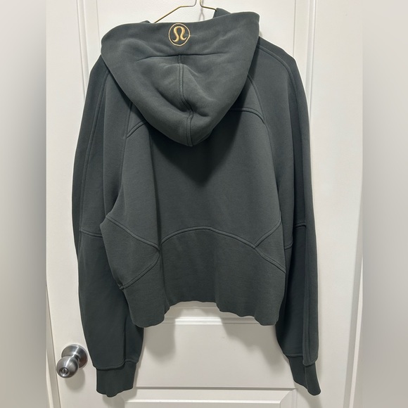 Lululemon Scuba Oversized Half Zip Hoodie Gold Zip in Dark Forest Green XL/XXL - Picture 4 of 6